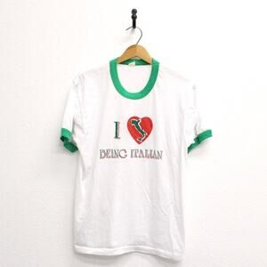 Vintage I Love Being Italian T Shirt Large